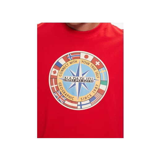 Napapijri T-Shirt S-Dorees NP0A4IBE Czerwony Regular Fit Napapijri S MODIVO