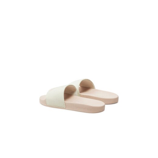 Calvin Klein Jeans Klapki Slide Monogram Co YW0YW00103 Écru 41 MODIVO