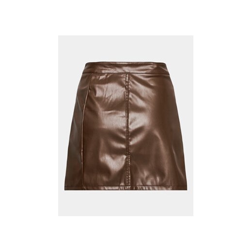 Brave Soul Spódnica z imitacji skóry LSKW-225LISABRO Brązowy Regular Fit L MODIVO