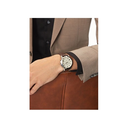 Fossil Zegarek Grant FS4735 Brązowy Fossil uniwersalny MODIVO