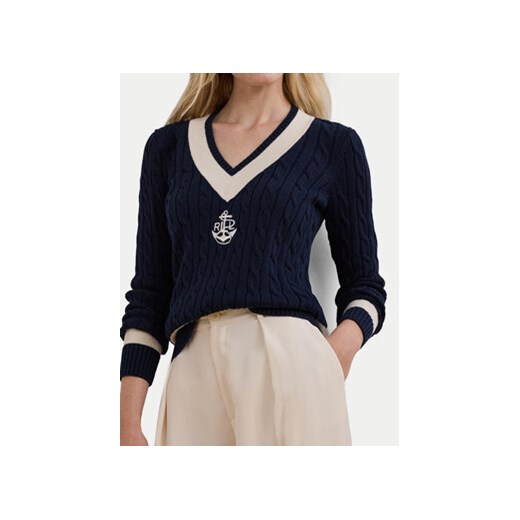 LAUREN RALPH LAUREN Sweter 200957479002 Granatowy Regular Fit L MODIVO