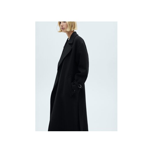 Mango Płaszcz wełniany Traviata 77057706 Czarny Regular Fit Mango M MODIVO