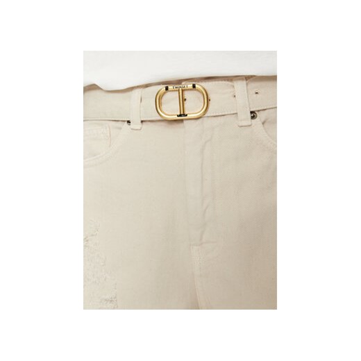 TWINSET Szorty jeansowe 241TT2382 Beżowy Straight Fit Twinset 28 MODIVO