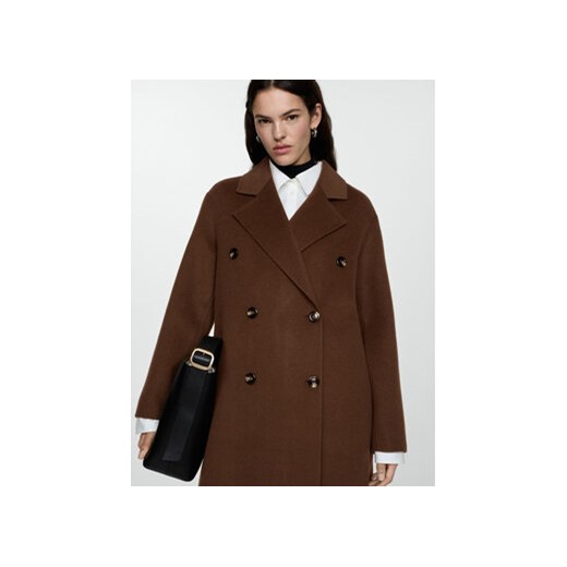 Mango Płaszcz wełniany Picarol 77026721 Brązowy Oversize Mango XS MODIVO