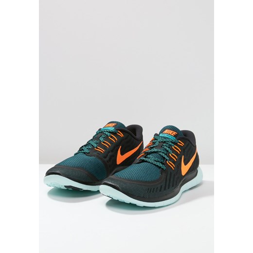 Nike Performance FREE 5.0 Obuwie do biegania Amortyzacja black/total orange/light retro/light aqua zalando zielony sportowy
