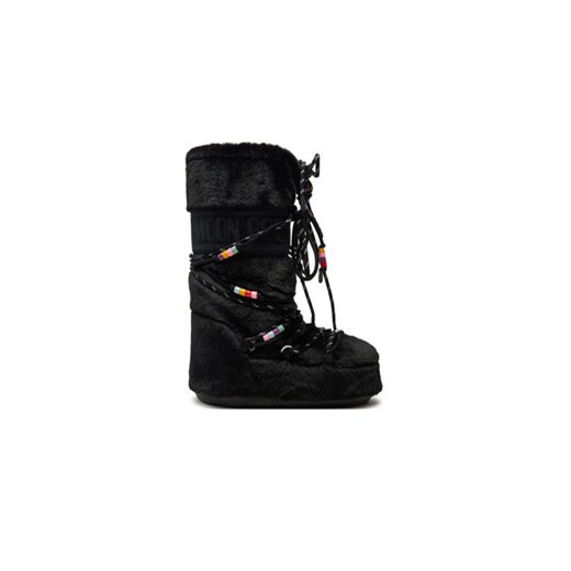 Moon Boot Śniegowce Icon Faux Fur BEADS80D1408990 Czarny ze sklepu MODIVO w kategorii Buty zimowe męskie - zdjęcie 176731685