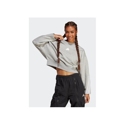 adidas Bluza Future Icons 3-Stripes Sweatshirt IB8496 Szary Loose Fit M MODIVO
