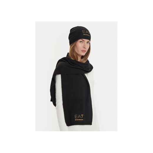 EA7 Emporio Armani Zestaw Szalik i Czapka 282000 4F200 00020 Czarny uniwersalny MODIVO