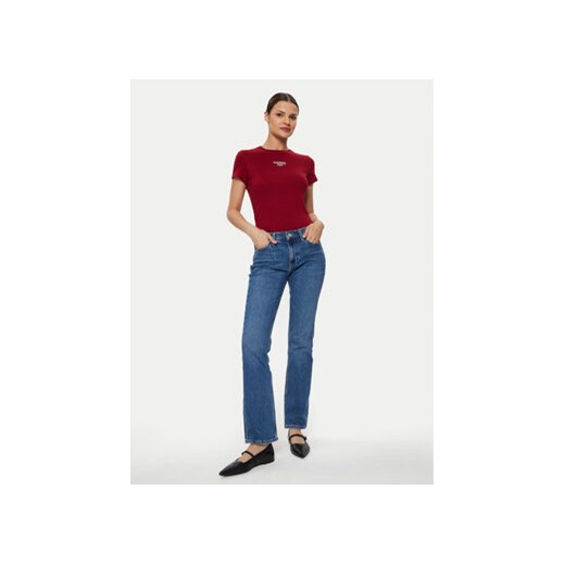 Tommy Jeans T-Shirt Essential DW0DW18397 Bordowy Slim Fit Tommy Jeans XXS MODIVO