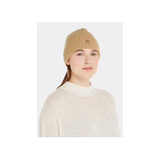 Tommy Hilfiger Czapka Cashmere Chic Beanie AW0AW15321 Beżowy Tommy Hilfiger uniwersalny MODIVO