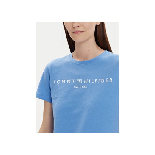 Tommy Hilfiger T-Shirt Logo WW0WW40276 Niebieski Regular Fit Tommy Hilfiger XXS MODIVO