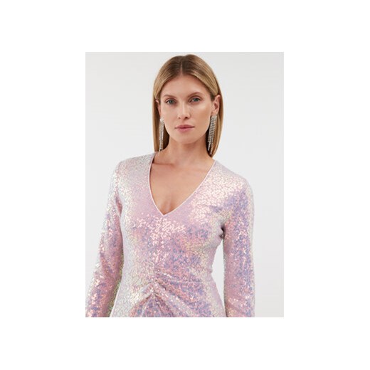ROTATE Sukienka koktajlowa Sequin Midi 1113722208 Różowy Regular Fit Rotate 34 MODIVO
