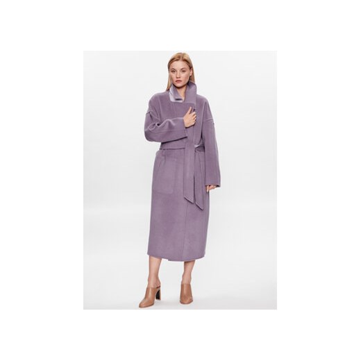 Calvin Klein Płaszcz wełniany K20K205855 Fioletowy Regular Fit Calvin Klein 44 MODIVO