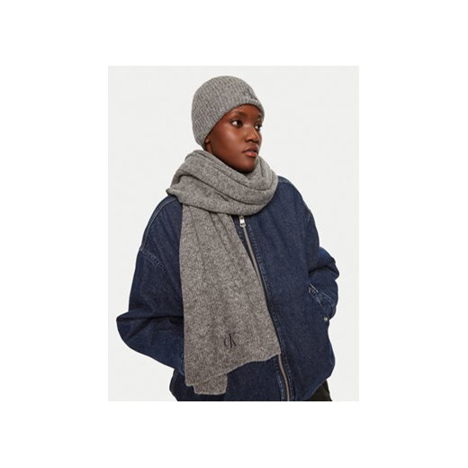 Calvin Klein Szalik Thick Embroidery K60K612664 Szary Calvin Klein uniwersalny MODIVO