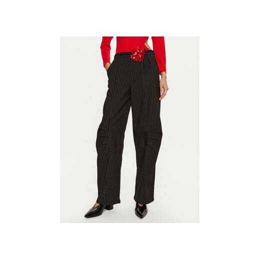 ROTATE Spodnie materiałowe Cassandria 1131372470 Czarny Loose Fit ze sklepu MODIVO w kategorii Spodnie damskie - zdjęcie 176764119
