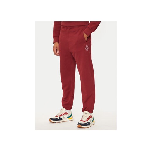 United Colors Of Benetton Spodnie dresowe 342ZUF01D Bordowy Regular Fit United Colors Of Benetton S MODIVO