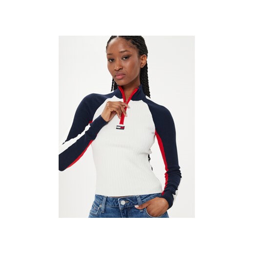 Tommy Jeans Sweter Colorblock DW0DW18595 Écru Slim Fit Tommy Jeans M MODIVO