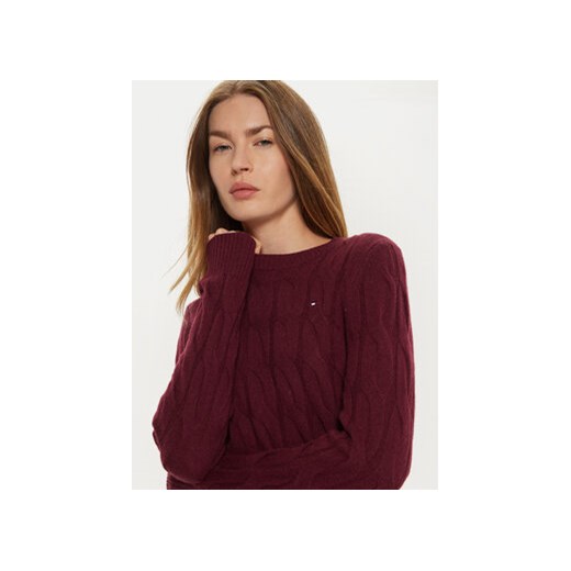 Tommy Hilfiger Sweter WW0WW43586 Bordowy Regular Fit Tommy Hilfiger L MODIVO