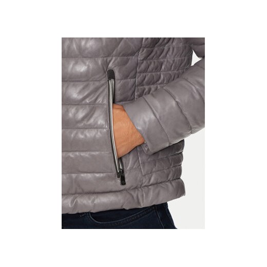 Milestone Kurtka skórzana Cortino 431019 60515 Szary Regular Fit Milestone 54 MODIVO