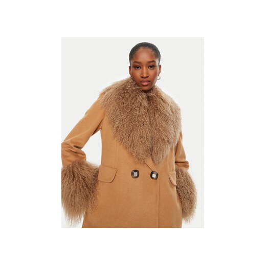 YES LONDON Płaszcz zimowy CD1202/MON/COL Brązowy Regular Fit Yes London 44 MODIVO