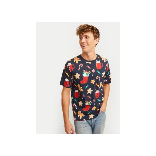 Jack&Jones T-Shirt Xmas Merry 12265399 Granatowy Standard Fit XL MODIVO