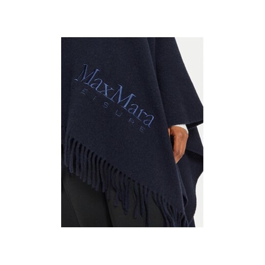 Max Mara Leisure Ponczo Martora 2426736028 Granatowy Relaxed Fit uniwersalny MODIVO