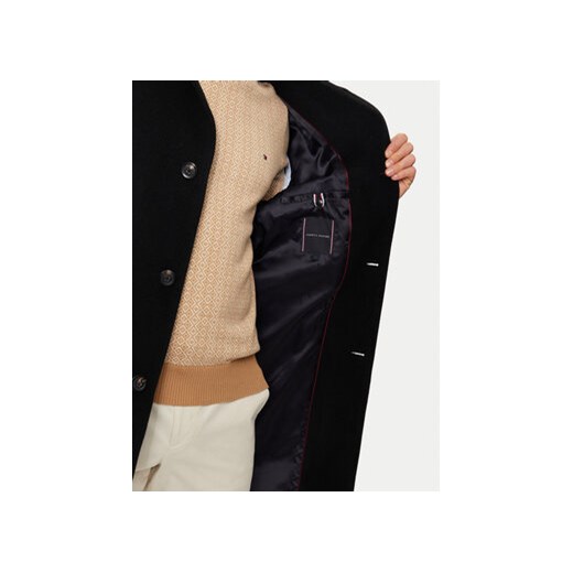 Tommy Hilfiger Płaszcz wełniany MW0MW37956 Czarny Regular Fit Tommy Hilfiger M MODIVO
