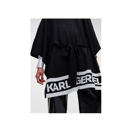 KARL LAGERFELD Ponczo Logo 226W2010 Czarny Relaxed Fit Karl Lagerfeld S MODIVO