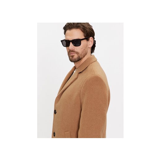 Tommy Hilfiger Płaszcz wełniany MW0MW32963 Brązowy Regular Fit Tommy Hilfiger XXL MODIVO