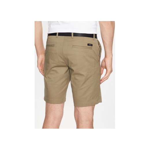 Calvin Klein Szorty materiałowe Modern Twill K10K111788 Zielony Slim Fit Calvin Klein 37 MODIVO