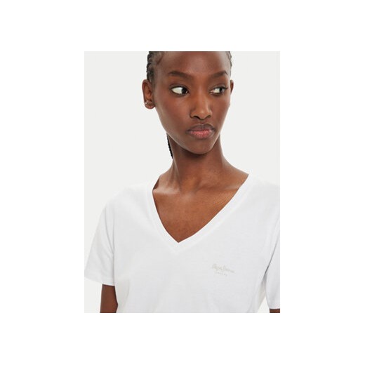 Pepe Jeans T-Shirt Fiore PL505948 Biały Regular Fit Pepe Jeans M MODIVO