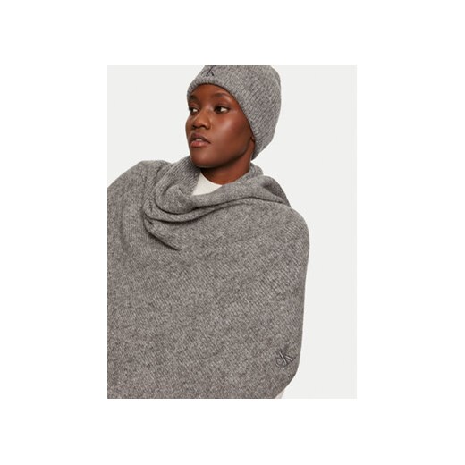 Calvin Klein Szalik Thick Embroidery K60K612664 Szary Calvin Klein uniwersalny MODIVO