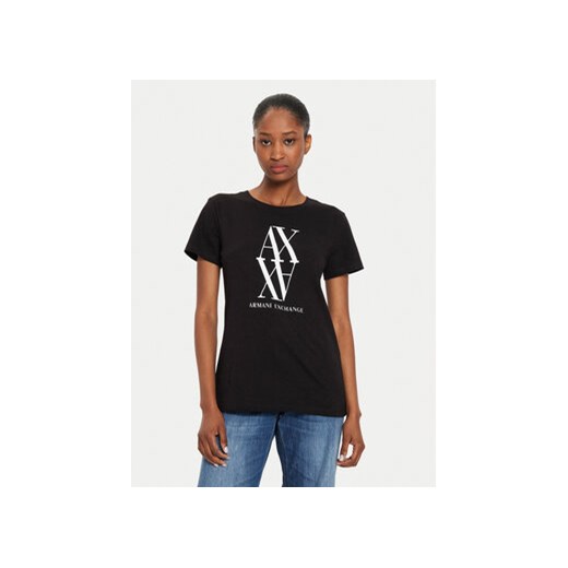 Armani Exchange T-Shirt 6DYT04 YJG3Z 1200 Czarny Regular Fit ze sklepu MODIVO w kategorii Bluzki damskie - zdjęcie 176816346