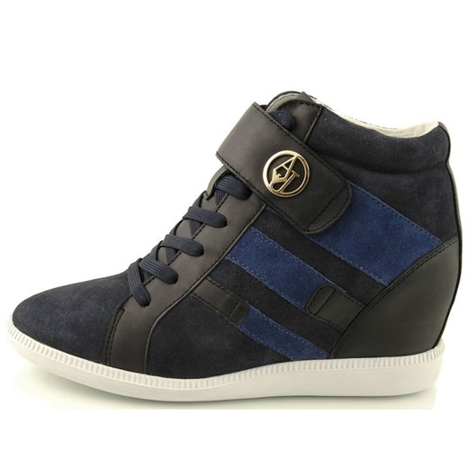 Sneakersy Armani Jeans A55C4 73 5R Blue 2051-078 zebra-buty-pl czarny Botki skórzane