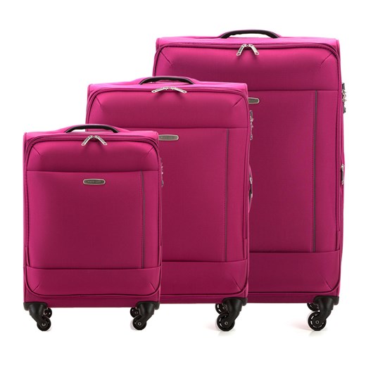 56-3-34X-3 Komplet walizek na kółkach wittchen czerwony na kółkach