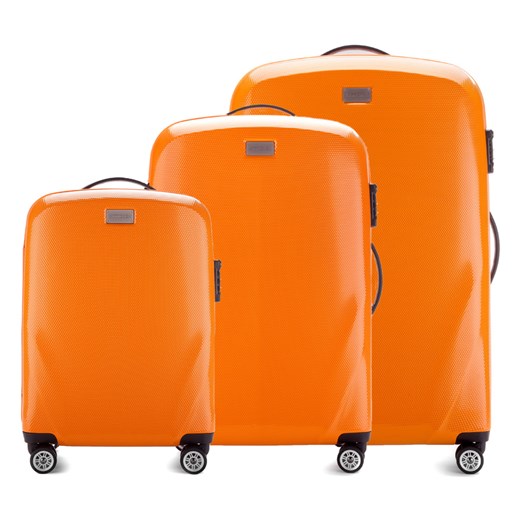 56-3-57X-55 Komplet walizek na kółkach wittchen pomaranczowy na kółkach