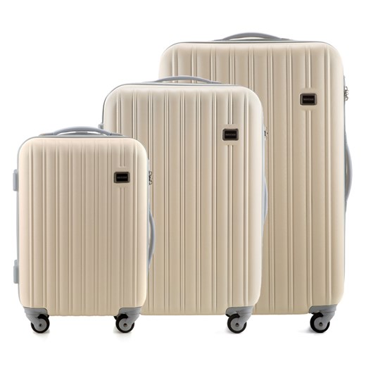 56-3-64X-85 Komplet walizek na kółkach wittchen bezowy na kółkach