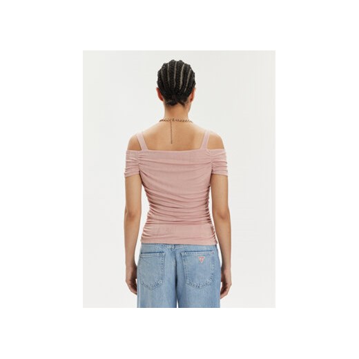 Guess Bluzka Emily W4GP17 KBEM0 Różowy Slim Fit Guess S MODIVO