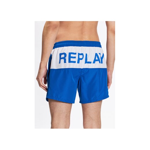 Replay Szorty kąpielowe LM1128.000.82972R Niebieski Regular Fit Replay XL MODIVO