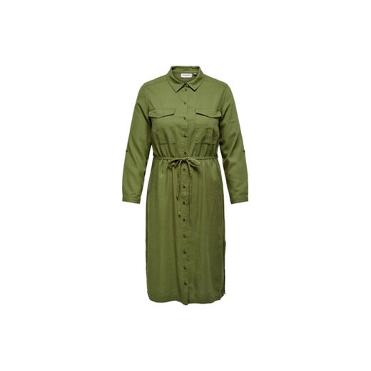 ONLY Carmakoma Sukienka koszulowa 15281039 Zielony Relaxed Fit 46 MODIVO