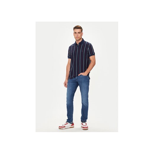 Tommy Hilfiger Polo Vertical MW0MW35627 Granatowy Regular Fit Tommy Hilfiger M MODIVO
