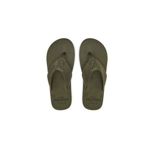 Tommy Hilfiger Japonki Hilfiger 85 Beach Sandal FM0FM05339 Zielony ze sklepu MODIVO w kategorii Klapki męskie - zdjęcie 176834397