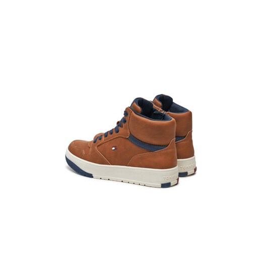 Tommy Hilfiger Sneakersy Mid Cutlace-Up Sneaker T3X9-33641-1351 S Brązowy Tommy Hilfiger 36 MODIVO