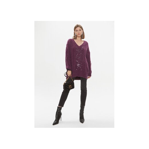 Pinko Sweter Ghepardo 102116 A1A6 Fioletowy Oversize Pinko M MODIVO