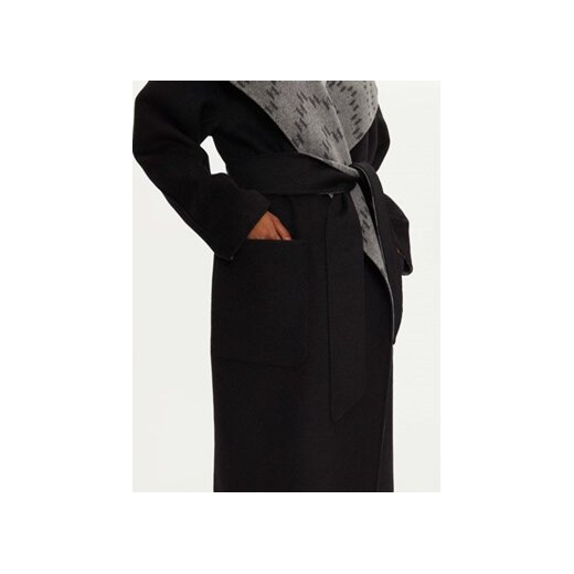 KARL LAGERFELD Płaszcz wełniany 246W1502 Szary Loose Fit Karl Lagerfeld 40 MODIVO