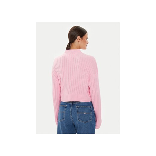 Tommy Jeans Sweter Center Flag DW0DW18528 Różowy Relaxed Fit Tommy Jeans XL MODIVO