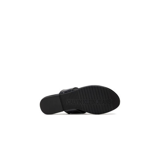 Calvin Klein Jeans Japonki Flat Sandal Slide Toepost Mg Met YW0YW01342 Czarny 39 MODIVO