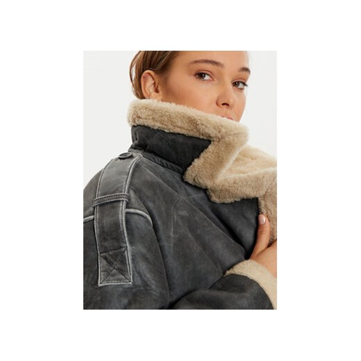 Karen by Simonsen Kurtka skórzana Reio 10105187 Szary Regular Fit Karen By Simonsen 38 MODIVO