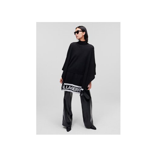 KARL LAGERFELD Ponczo Logo 226W2010 Czarny Relaxed Fit Karl Lagerfeld M MODIVO