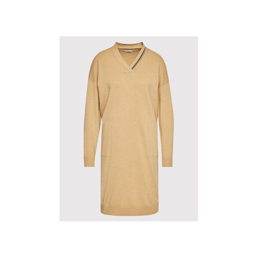 Peserico Sukienka dzianinowa S92197F12K Beżowy Relaxed Fit Peserico 44 MODIVO